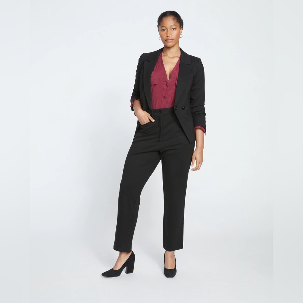 Universal Standard Long Cigarette Ponte Pants XS Black NWT